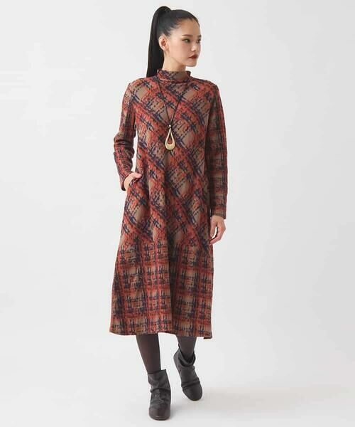 HIROKO BIS / ヒロコビス ロング・マキシ丈ワンピース | チェックパイルジャカードワンピース | 詳細12
