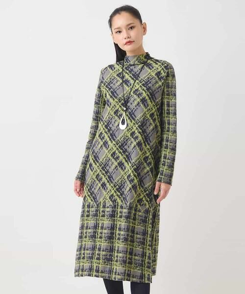 HIROKO BIS / ヒロコビス ロング・マキシ丈ワンピース | チェックパイルジャカードワンピース | 詳細13