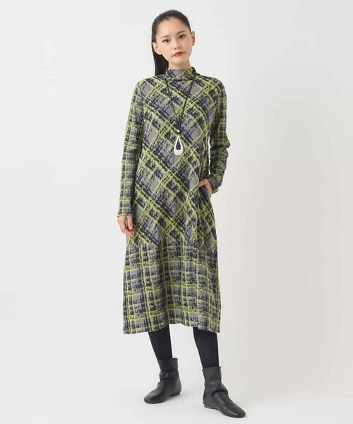 HIROKO BIS / ヒロコビス ロング・マキシ丈ワンピース | チェックパイルジャカードワンピース | 詳細14