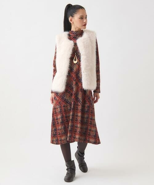 HIROKO BIS / ヒロコビス ロング・マキシ丈ワンピース | チェックパイルジャカードワンピース | 詳細21