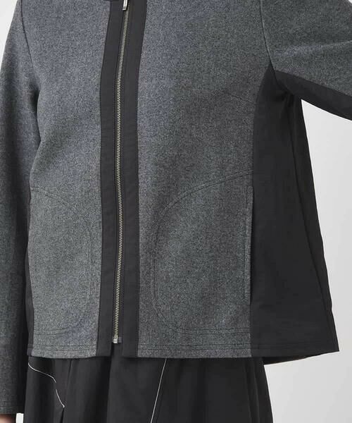 HIROKO BIS / ヒロコビス ノーカラージャケット | 異素材ノーカラージャケット /洗える | 詳細11