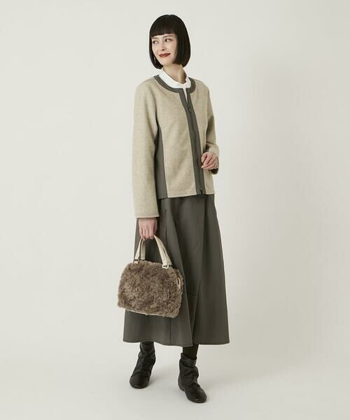 HIROKO BIS / ヒロコビス ノーカラージャケット | 異素材ノーカラージャケット /洗える | 詳細21