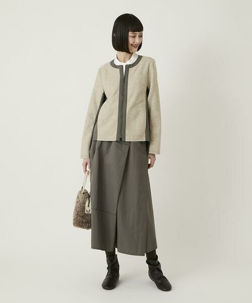 HIROKO BIS / ヒロコビス ノーカラージャケット | 異素材ノーカラージャケット /洗える | 詳細22