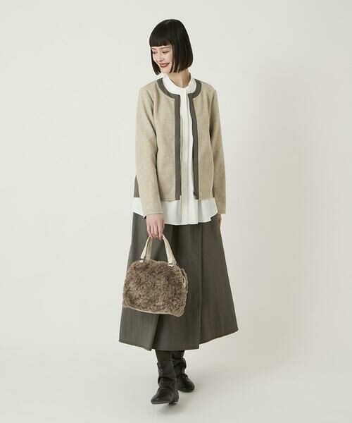 HIROKO BIS / ヒロコビス ノーカラージャケット | 異素材ノーカラージャケット /洗える | 詳細23