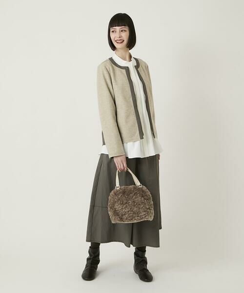 HIROKO BIS / ヒロコビス ノーカラージャケット | 異素材ノーカラージャケット /洗える | 詳細24