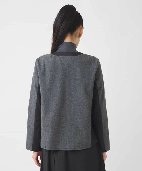 HIROKO BIS / ヒロコビス ノーカラージャケット | 異素材ノーカラージャケット /洗える | 詳細4