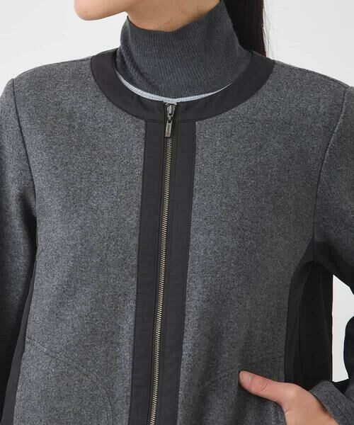 HIROKO BIS / ヒロコビス ノーカラージャケット | 異素材ノーカラージャケット /洗える | 詳細5