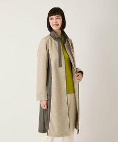 HIROKO BIS / ヒロコビス その他アウター | 異素材スタンドカラーロングコート /洗える