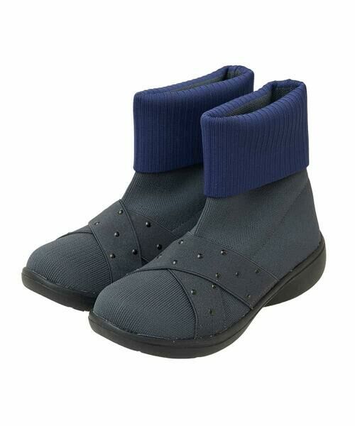 HIROKO BIS/ヒロコビス スタッズテープニットブーツ グレー 22.5cm HIROKO BIS/ヒロコビス スタッズテープニットブーツ グレー 22.5cm