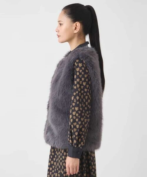 HIROKO BIS / ヒロコビス ベスト | シャギーフェイクファージレ /洗える | 詳細1