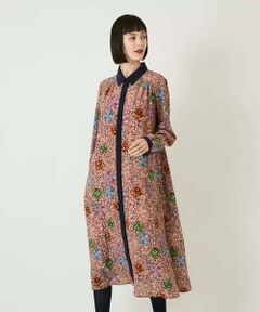 HIROKO BIS / ヒロコビス ロング・マキシ丈ワンピース | 幾何フラワーアートプリントワンピース /洗える