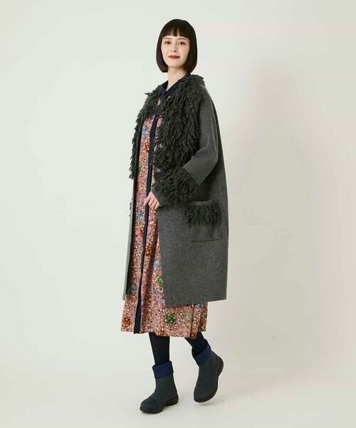 HIROKO BIS / ヒロコビス ロング・マキシ丈ワンピース | 幾何フラワーアートプリントワンピース /洗える | 詳細15