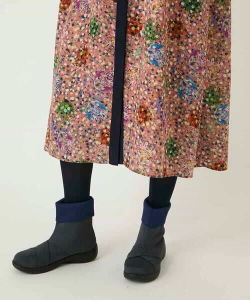 HIROKO BIS / ヒロコビス ロング・マキシ丈ワンピース | 幾何フラワーアートプリントワンピース /洗える | 詳細6