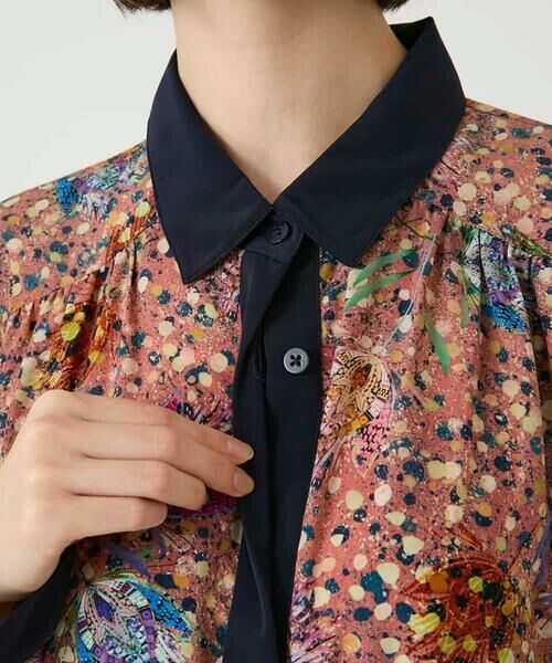 HIROKO BIS / ヒロコビス ロング・マキシ丈ワンピース | 幾何フラワーアートプリントワンピース /洗える | 詳細8