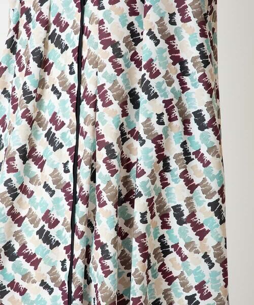 HIROKO BIS / ヒロコビス ロング・マキシ丈ワンピース | ペイント柄タックフレアワンピース /洗濯機で洗える | 詳細11