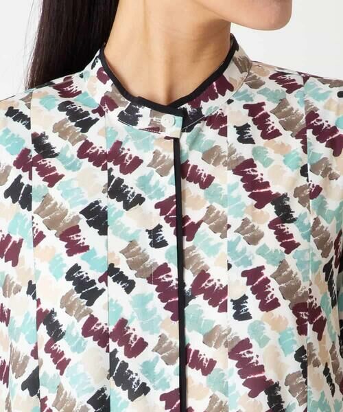 HIROKO BIS / ヒロコビス ロング・マキシ丈ワンピース | ペイント柄タックフレアワンピース /洗濯機で洗える | 詳細5