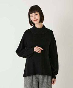 HIROKO BIS / ヒロコビス ニット・セーター | リブネックデザインウールニットプルオーバー