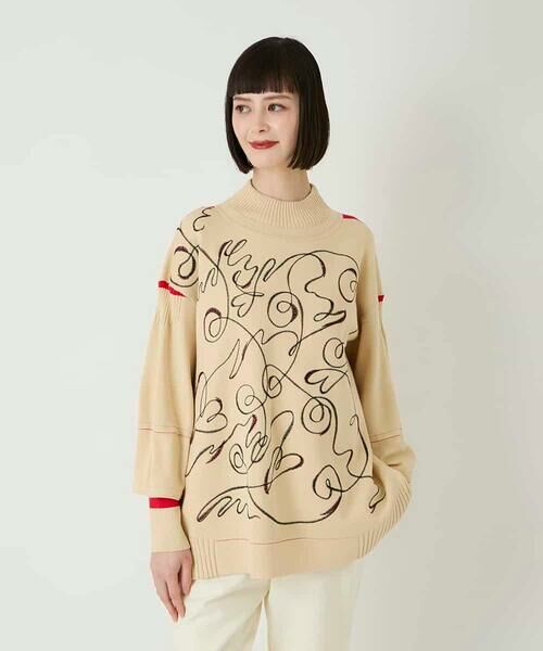 HIROKO BIS / ヒロコビス ニット・セーター | ニュアンス刺繍アクセントニットプルオーバー | 詳細11