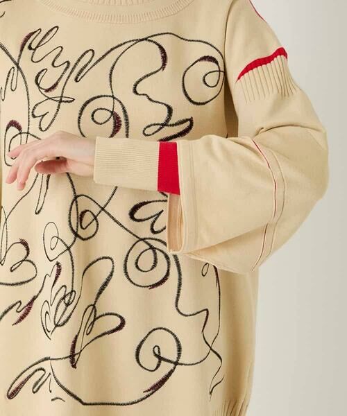 HIROKO BIS / ヒロコビス ニット・セーター | ニュアンス刺繍アクセントニットプルオーバー | 詳細7