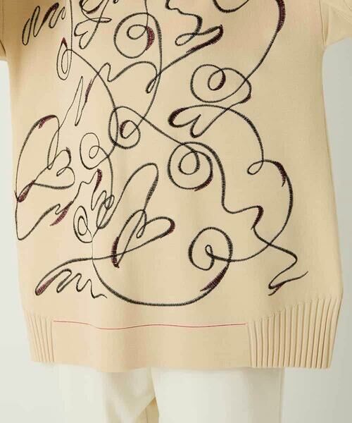 HIROKO BIS / ヒロコビス ニット・セーター | ニュアンス刺繍アクセントニットプルオーバー | 詳細8
