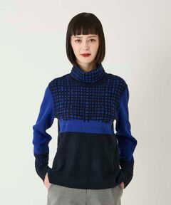 HIROKO BIS / ヒロコビス ニット・セーター | チェックアクセントタートルネックニット