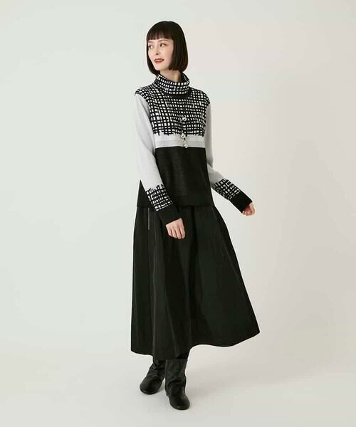 HIROKO BIS / ヒロコビス ニット・セーター | チェックアクセントタートルネックニット | 詳細14