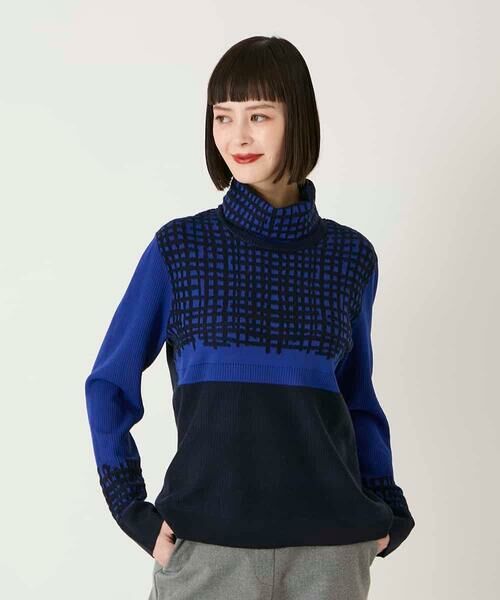HIROKO BIS / ヒロコビス ニット・セーター | チェックアクセントタートルネックニット | 詳細19