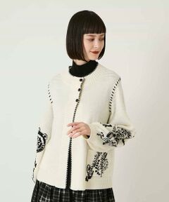 HIROKO BIS / ヒロコビス カーディガン・ボレロ | ペイズリー刺繍ニットカーディガン
