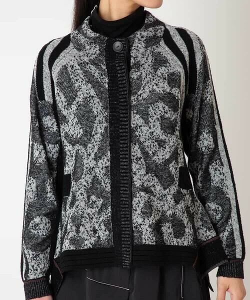 HIROKO BIS / ヒロコビス カーディガン・ボレロ | ロゴジャカードニットカーディガン | 詳細6