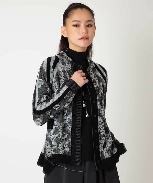 HIROKO BIS / ヒロコビス カーディガン・ボレロ | ロゴジャカードニットカーディガン | 詳細9