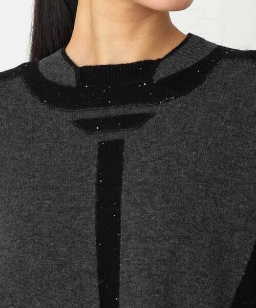 HIROKO BIS / ヒロコビス チュニック | 配色切り替えスパンコールニットチュニック | 詳細4