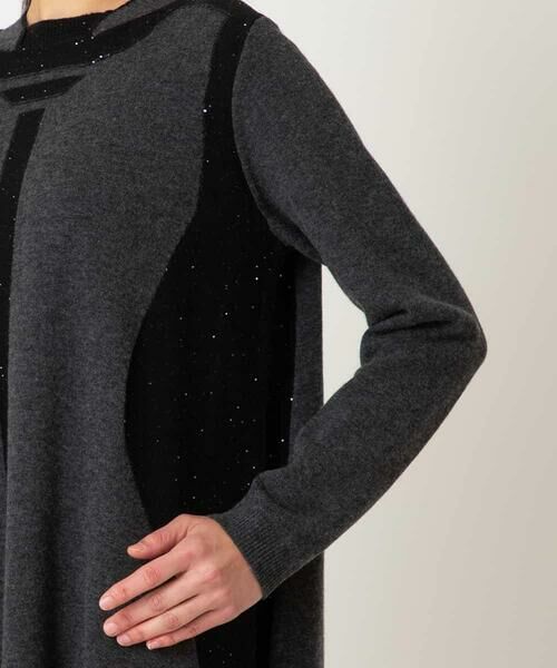 HIROKO BIS / ヒロコビス チュニック | 配色切り替えスパンコールニットチュニック | 詳細6
