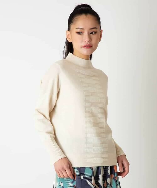 HIROKO BIS / ヒロコビス ニット・セーター | 幾何柄モチーフスパンコールニットプルオーバー | 詳細13