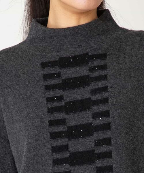 HIROKO BIS / ヒロコビス ニット・セーター | 幾何柄モチーフスパンコールニットプルオーバー | 詳細4