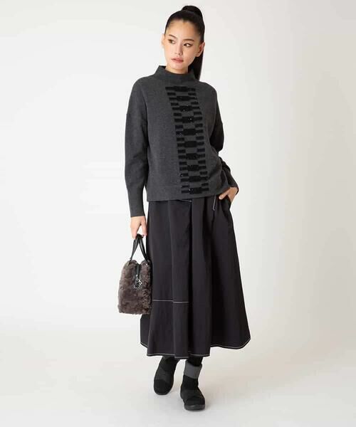 HIROKO BIS / ヒロコビス ニット・セーター | 幾何柄モチーフスパンコールニットプルオーバー | 詳細9