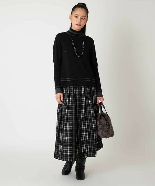 HIROKO BIS / ヒロコビス ニット・セーター | ボーダーネックスパンコールニットプルオーバー | 詳細12