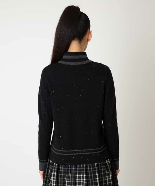 HIROKO BIS / ヒロコビス ニット・セーター | ボーダーネックスパンコールニットプルオーバー | 詳細2