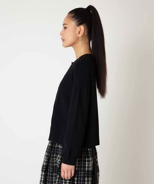 HIROKO BIS / ヒロコビス カーディガン・ボレロ | レースドッキングニットカーディガン | 詳細1