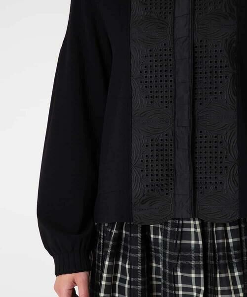 HIROKO BIS / ヒロコビス カーディガン・ボレロ | レースドッキングニットカーディガン | 詳細6