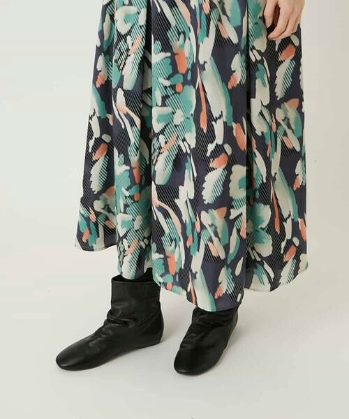 HIROKO BIS / ヒロコビス ロング・マキシ丈スカート | デジタルフラワープリントスカート /洗える | 詳細5