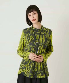 HIROKO BIS / ヒロコビス カットソー | アートロゴ総柄モックネックカットソー /洗える