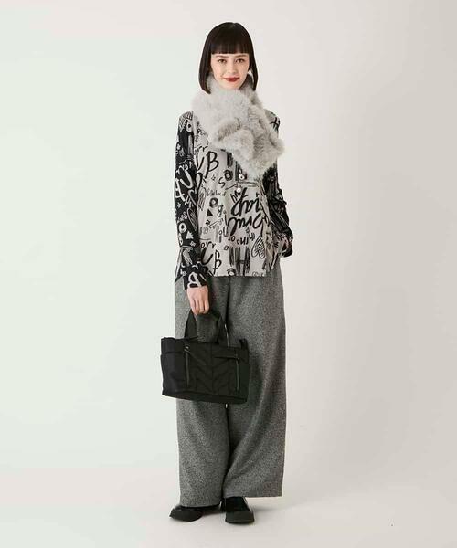 HIROKO BIS / ヒロコビス カットソー | アートロゴ総柄モックネックカットソー /洗える | 詳細10