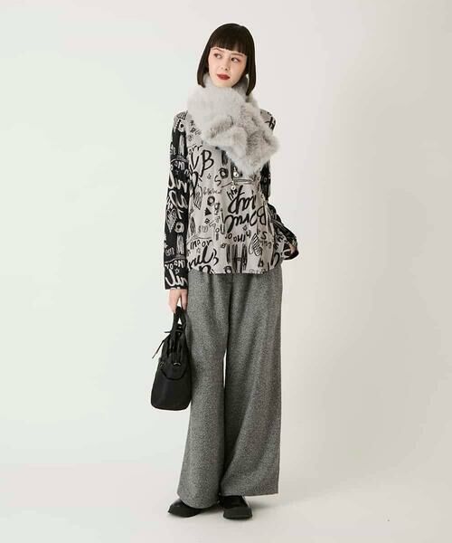 HIROKO BIS / ヒロコビス カットソー | アートロゴ総柄モックネックカットソー /洗える | 詳細11