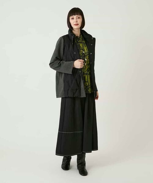 HIROKO BIS / ヒロコビス カットソー | アートロゴ総柄モックネックカットソー /洗える | 詳細15