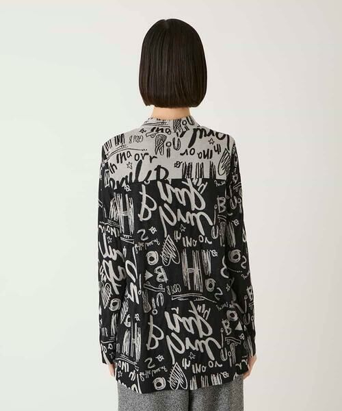 HIROKO BIS / ヒロコビス カットソー | アートロゴ総柄モックネックカットソー /洗える | 詳細2