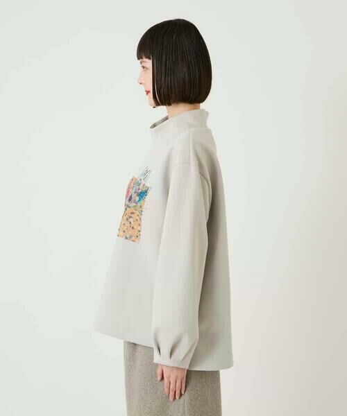 HIROKO BIS / ヒロコビス カットソー | 幾何アートフラワーボンディングプルオーバー /洗える | 詳細1