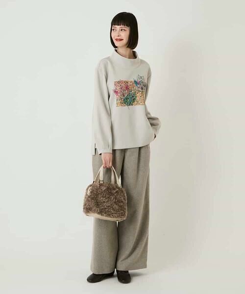 HIROKO BIS / ヒロコビス カットソー | 幾何アートフラワーボンディングプルオーバー /洗える | 詳細10