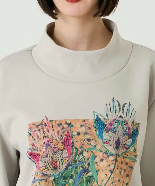 HIROKO BIS / ヒロコビス カットソー | 幾何アートフラワーボンディングプルオーバー /洗える | 詳細3