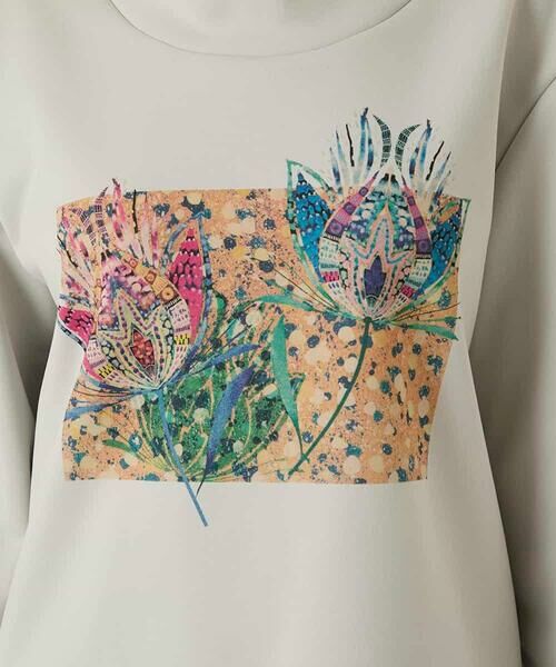 HIROKO BIS / ヒロコビス カットソー | 幾何アートフラワーボンディングプルオーバー /洗える | 詳細6