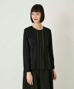 HIROKO BIS / ヒロコビス カットソー | ラインアクセントポンチプルオーバー /洗える